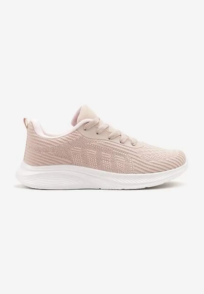 Różowe Buty Sportowe Sneakersy z Tłoczonym Wzorem Amosira