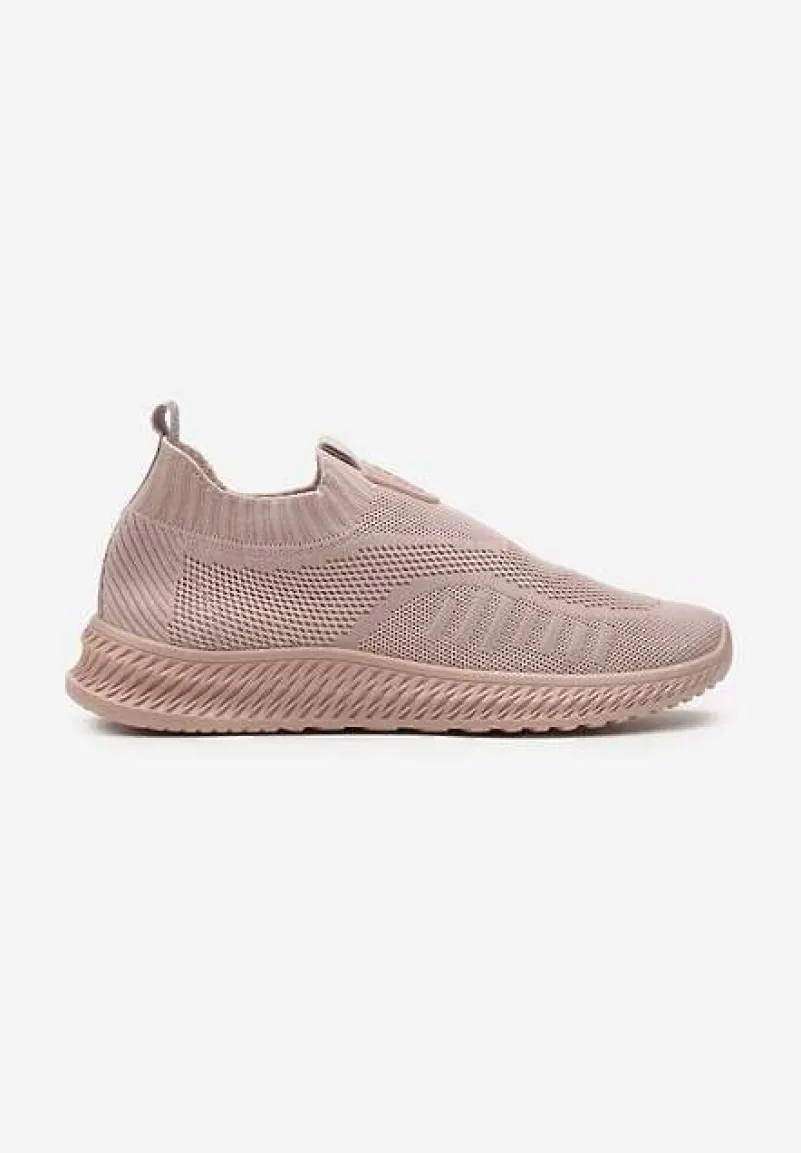 Różowe Buty Sportowe ze Skarpetkową Cholewką Pinke