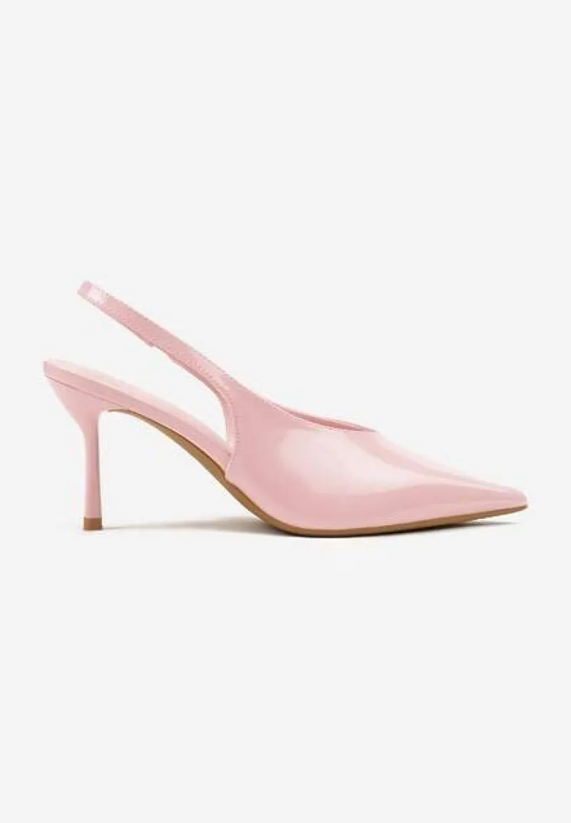 Różowe Sandały Slingback Vices na Obcasie Typu Szpilka Tilionea