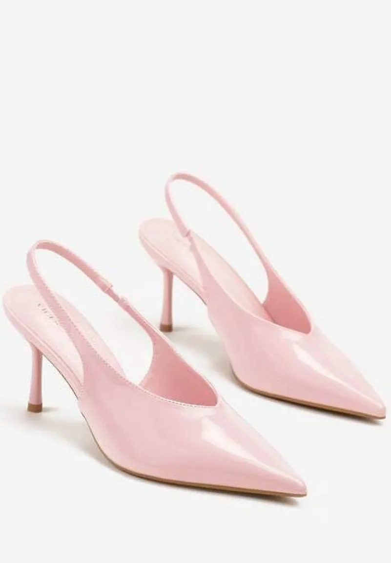 Różowe Sandały Slingback Vices na Obcasie Typu Szpilka Tilionea