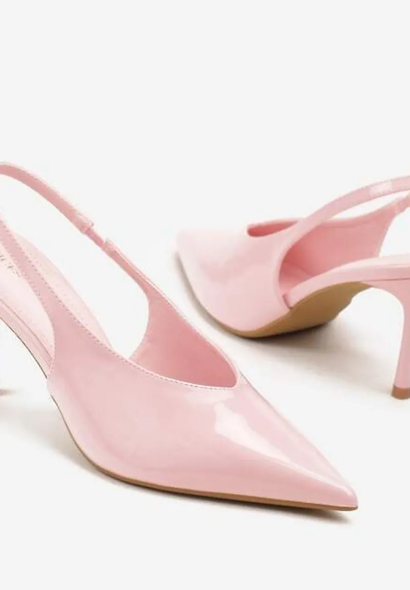 Różowe Sandały Slingback Vices na Obcasie Typu Szpilka Tilionea