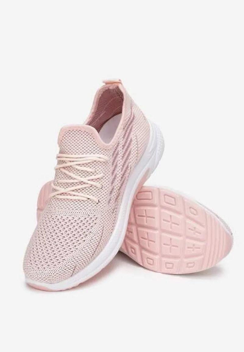 Różowe Siateczkowe Buty Sportowe na Piankowej Podeszwie Linidas