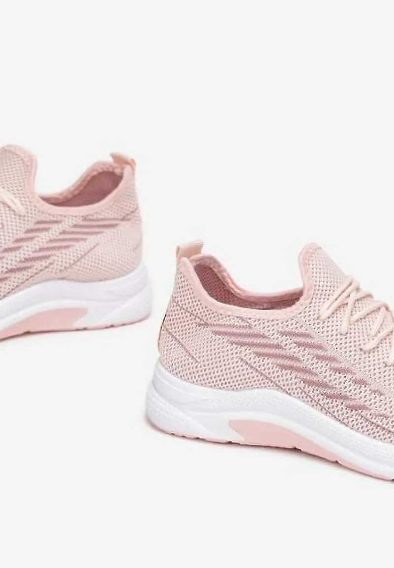 Różowe Siateczkowe Buty Sportowe na Piankowej Podeszwie Linidas