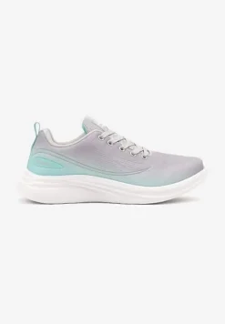 Szaro-Miętowe Buty Sportowe Sneakersy Siateczkowe na Podeszwie z Pianki Rellica