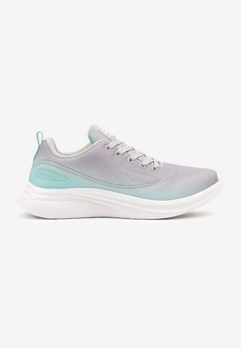Szaro-Miętowe Buty Sportowe Sneakersy Siateczkowe na Podeszwie z Pianki Rellica