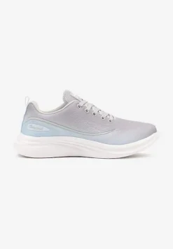 Szaro-Niebieskie Buty Sportowe Sneakersy Siateczkowe na Podeszwie z Pianki Rellica