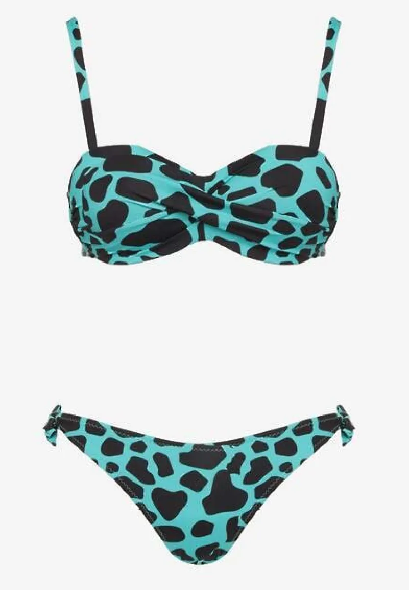Zielone Bikini 3-częściowe Biustonosz i Majtki Figi w Dwóch Wariantach Milanisse