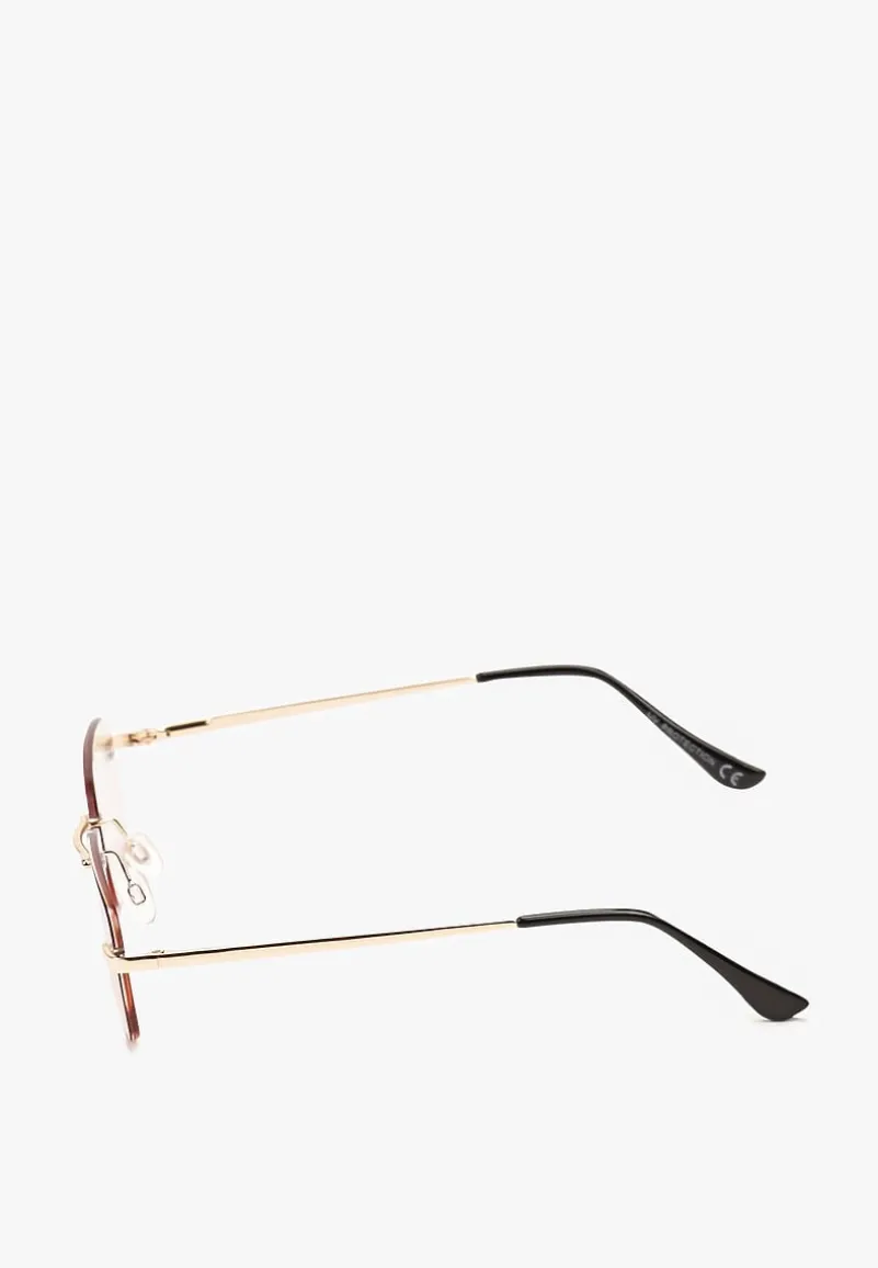 Zielono-Różowe Prostokątne Okulary Przeciwsłoneczne z Filtrem UV Ellelirese