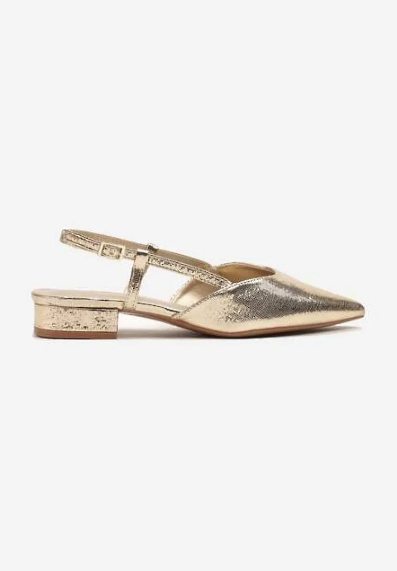 Złote Sandały Vices Typu Slingback Nilessea
